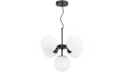 Lampadario a bocce bianche 5 luci nero STELVIO W5