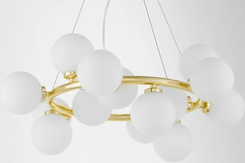 Lampadario a corona oro 25 sfere MARSIADA W25