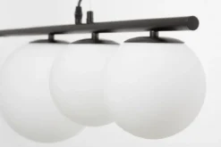 Lampadario a palle bianco e metallo nero BARISTICA W5