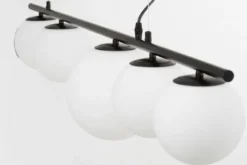 Lampadario a palle bianco e metallo nero BARISTICA W5