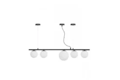 Lampadario a palle bianco e metallo nero BARISTICA W5