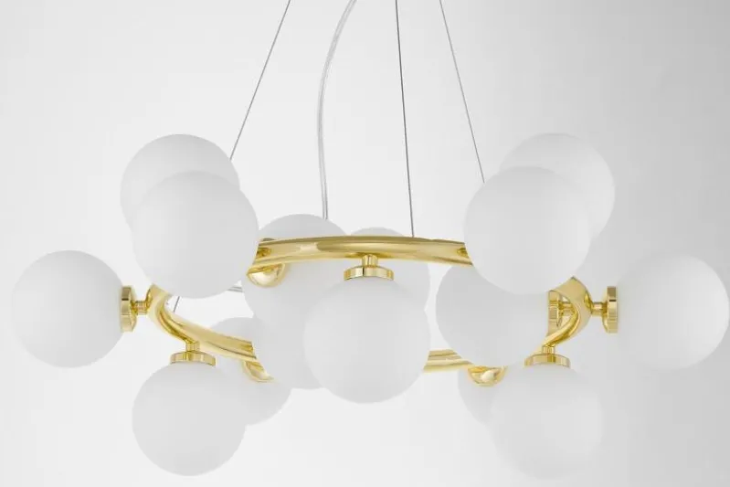 Lampadario a sfera circolare oro MARSIADA W15