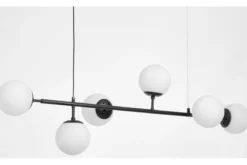 Lampadario a sfera in vetro bianco nero CEREDO W6