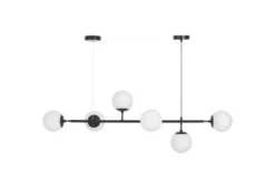 Lampadario a sfera in vetro bianco nero CEREDO W6