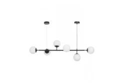 Lampadario a sfera in vetro bianco nero CEREDO W6