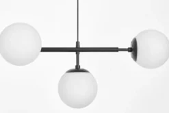 Lampadario a sfera in vetro bianco nero CEREDO W6