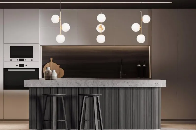 Lampadario a sfera 3 luci oro caldo STELVIO W3