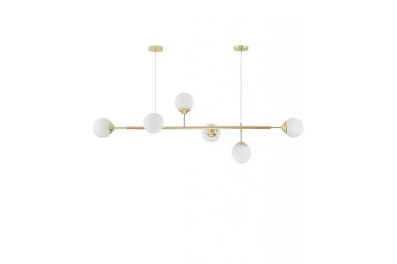 Lampadario a sfera oro con 2 attacchi a soffitto FINO W6