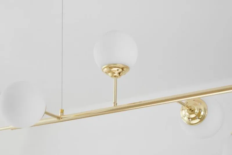Lampadario a sfera oro con 2 attacchi a soffitto FINO W6