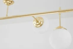 Lampadario a sfera oro con 2 attacchi a soffitto FINO W6