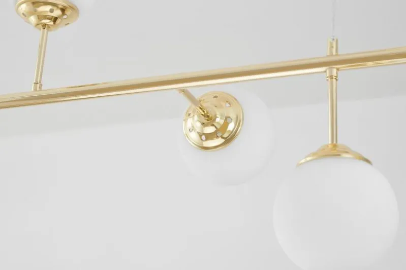 Lampadario a sfera oro con 2 attacchi a soffitto FINO W6