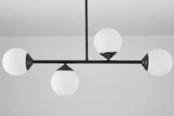 Lampadario a 4 sfere metallo nero FINO W4
