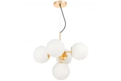 Lampadario a sospensione a sfera 5 luci oro caldo STELVIO W5