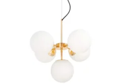 Lampadario a sospensione a sfera 5 luci oro caldo STELVIO W5