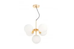 Lampadario a sospensione a sfera 5 luci oro caldo STELVIO W5