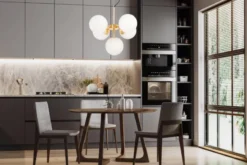 Lampadario a sospensione a sfera 5 luci oro caldo STELVIO W5
