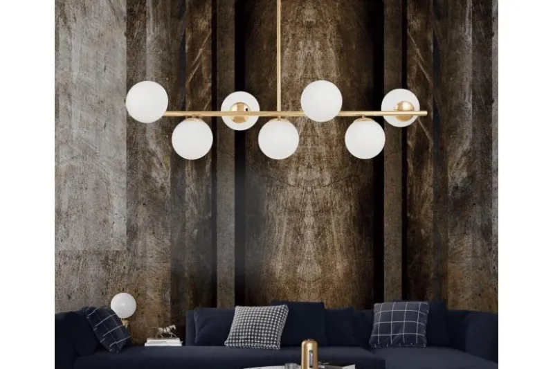 Lampadario a sospensione a sfera oro caldo FREDICA W7