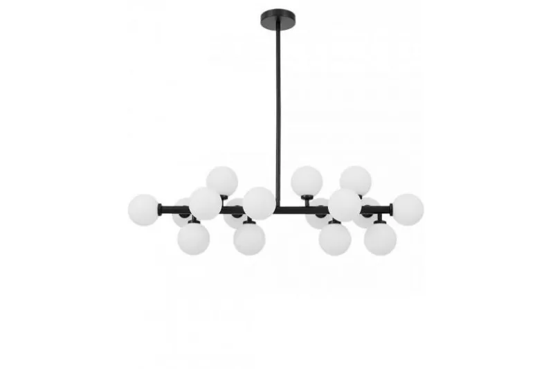 Lampadario a sospensione a sfere con barra nera PETRICA W16