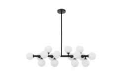 Lampadario a sospensione a sfere con barra nera PETRICA W16