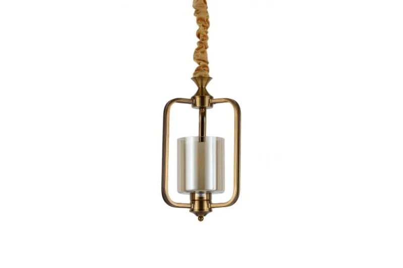 Lampadario a sospensione classico in ottone e vetro ATLANTA W1