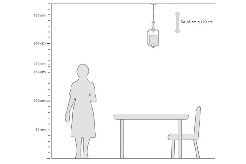 Lampadario a sospensione classico in ottone e vetro ATLANTA W1