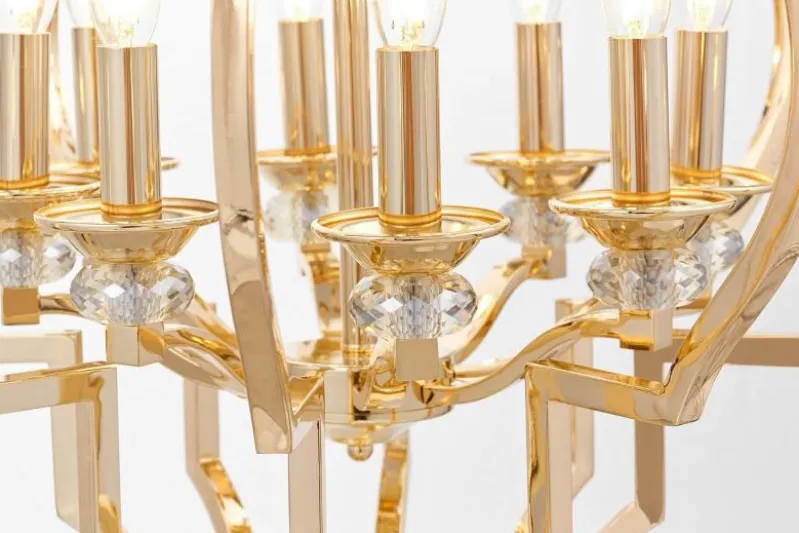 Lampadario a sospensione classico vintage CESARO W8 Oro
