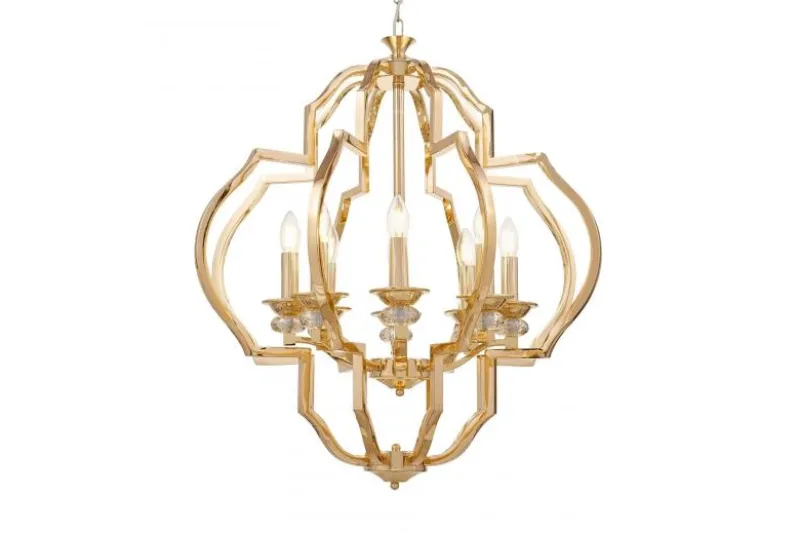 Lampadario a sospensione classico vintage CESARO W8 Oro