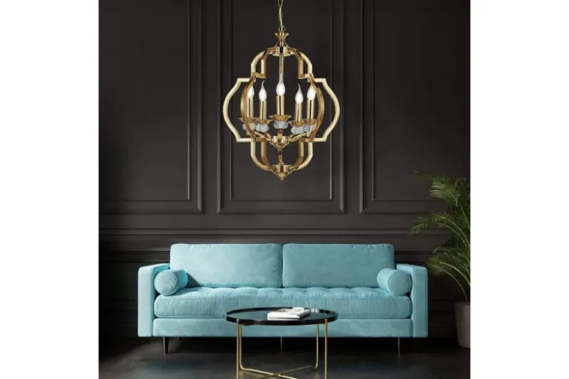Lampadario a sospensione classico vintage CESARO W5 Oro