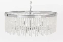 Lampadario a sospensione con cristalli cromato BALMENA D80