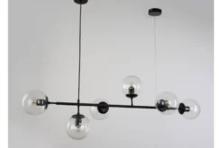 Lampadario a sospensione di design moderno a 6 sfere in vetro CEREDO W6 Nero