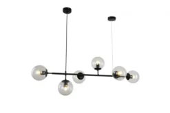 Lampadario a sospensione di design moderno a 6 sfere in vetro CEREDO W6 Nero