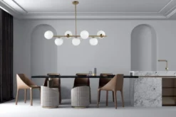 Lampadario a sospensione di design moderno FREDICA W7 Ottone