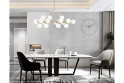 Lampadario a sospensione di design moderno 16 luci a sfere in vetro PETRICA W16 Ottone