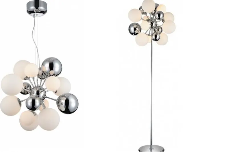 Lampadario a sospensione di design moderno 10 luci a sfere in vetro GALAKSIDA W10