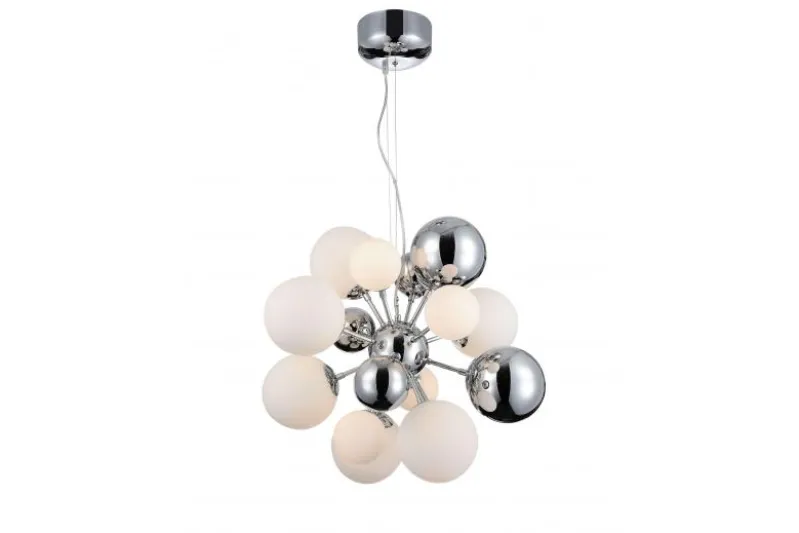 Lampadario a sospensione di design moderno 10 luci a sfere in vetro GALAKSIDA W10