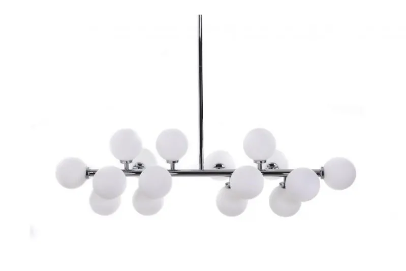 Lampadario a sospensione di design moderno 16 luci a sfere in vetro PETRICA W16 Cromo