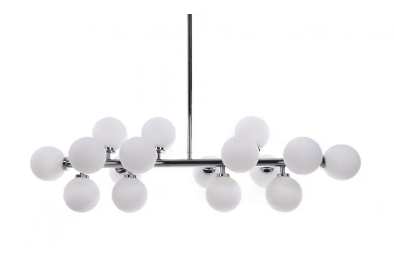 Lampadario a sospensione di design moderno 16 luci a sfere in vetro PETRICA W16 Cromo