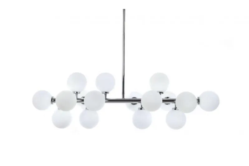Lampadario a sospensione di design moderno 16 luci a sfere in vetro PETRICA W16 Cromo