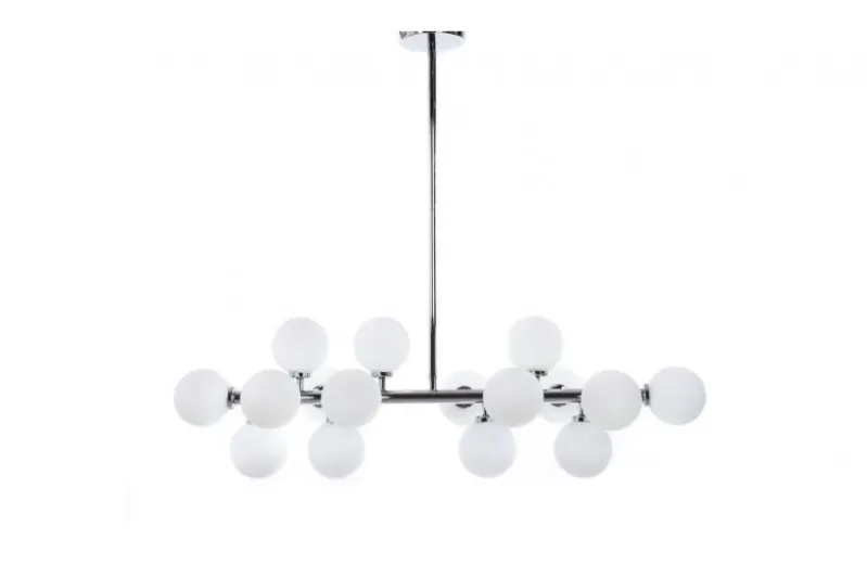 Lampadario a sospensione di design moderno 16 luci a sfere in vetro PETRICA W16 Cromo