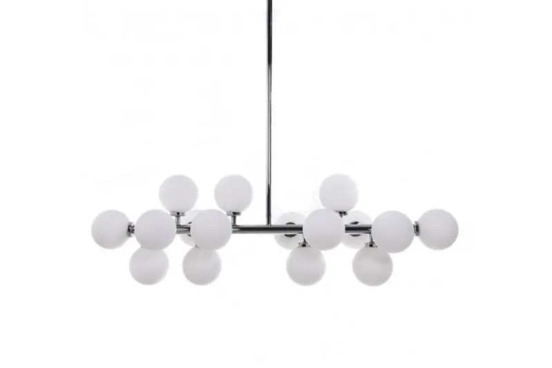 Lampadario a sospensione di design moderno 16 luci a sfere in vetro PETRICA W16 Cromo
