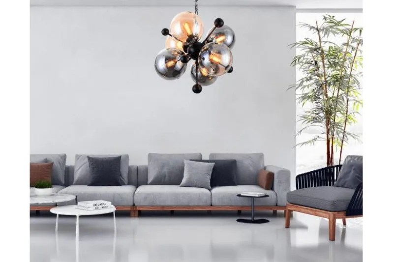Lampadario a sospensione di design moderno 6 luci a sfere in vetro AFRODIS W6