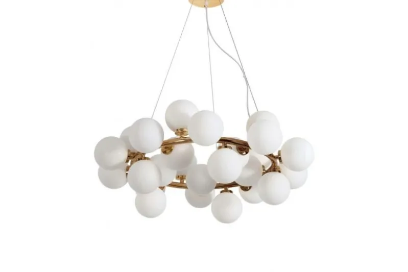 Lampadario a sospensione di design moderno 25 luci a sfere in vetro MARSIADA W25 Ottone