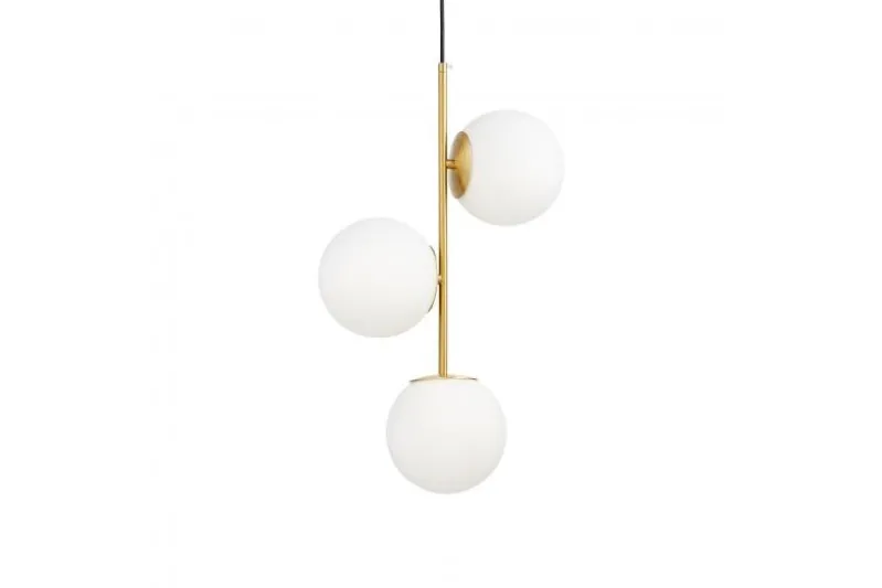 Lampadario a sospensione di design moderno 3 luci a sfere STELVIO W3 Ottone