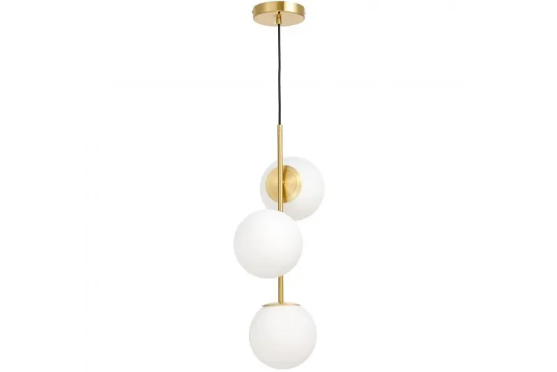 Lampadario a sospensione di design moderno 3 luci a sfere STELVIO W3 Ottone