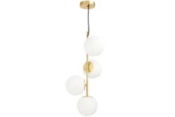 Lampadario a sospensione di design moderno 4 luci a sfere STELVIO W4 Ottone