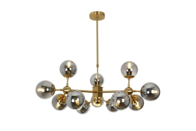 Lampadario a sospensione di design moderno 12 luci a sfere ZODIAK W12 Ottone