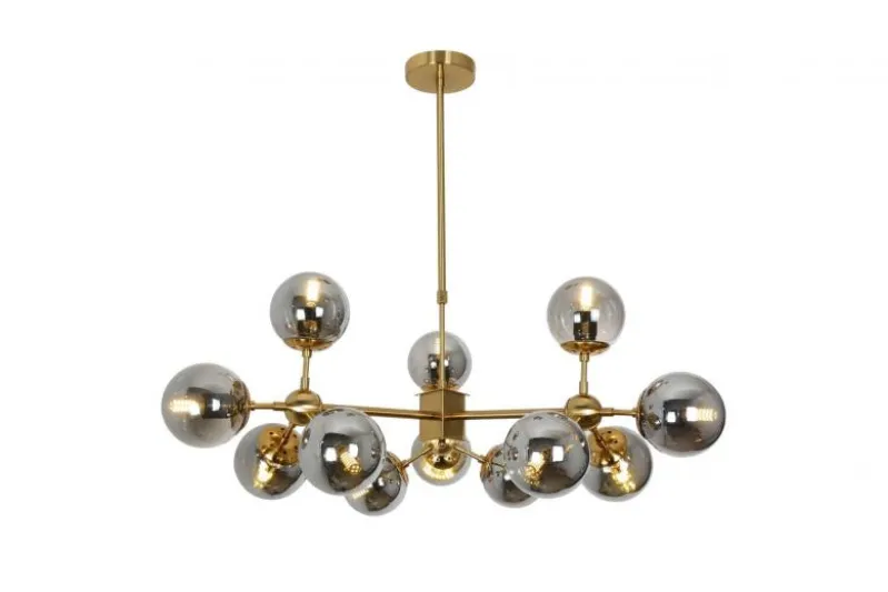 Lampadario a sospensione di design moderno 12 luci a sfere ZODIAK W12 Ottone