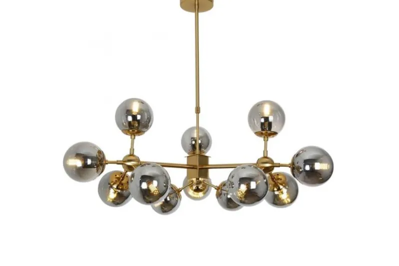 Lampadario a sospensione di design moderno 12 luci a sfere ZODIAK W12 Ottone