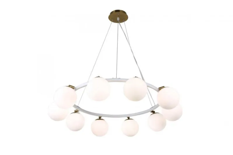 Lampadario a sospensione di design moderno MODICA W10 Bianco Ottone