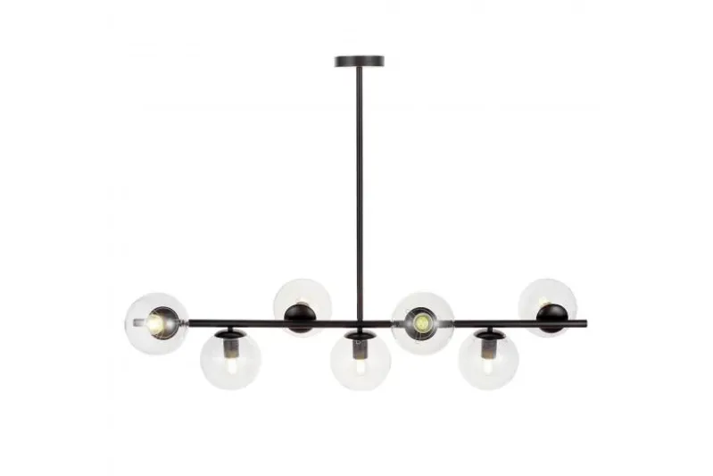 Lampadario a sospensione di design moderno sfere in vetro FREDICA W7 Nero